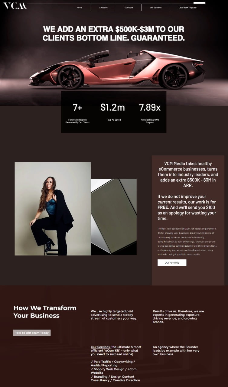 slow motion image of a business website that show the car