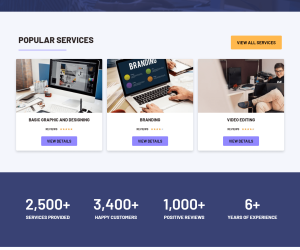 A popular page of showing services related to website development Company